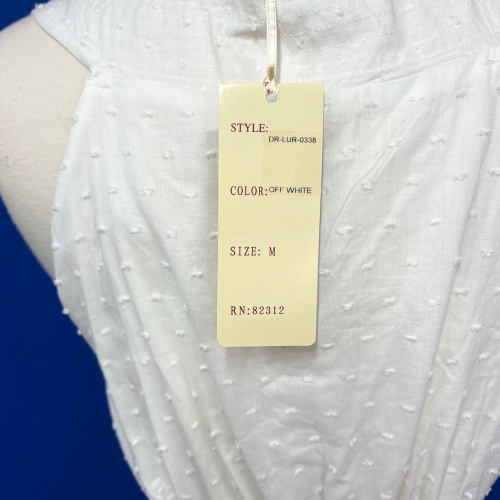 NWT🤩 |•ARYEH•| Darling White Peasant Dress - Picture 11 of 15